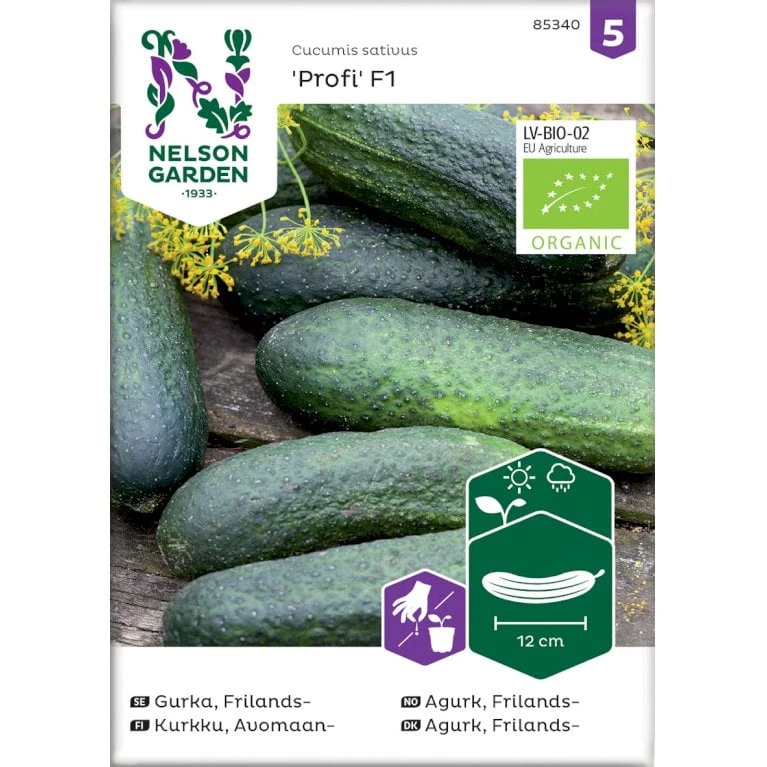 Frilandsdrueagurk 'Profi' F1 Øko Cucumis Sativus 'Profi' F1 Frøpose, Antal Pr. Pakke, Ca. 8 Stk. 1 Frilandsdrueagurk 'Profi' F1 Øko Cucumis Sativus 'Profi' F1 Frøpose, Antal Pr. Pakke, Ca. 8 Stk.