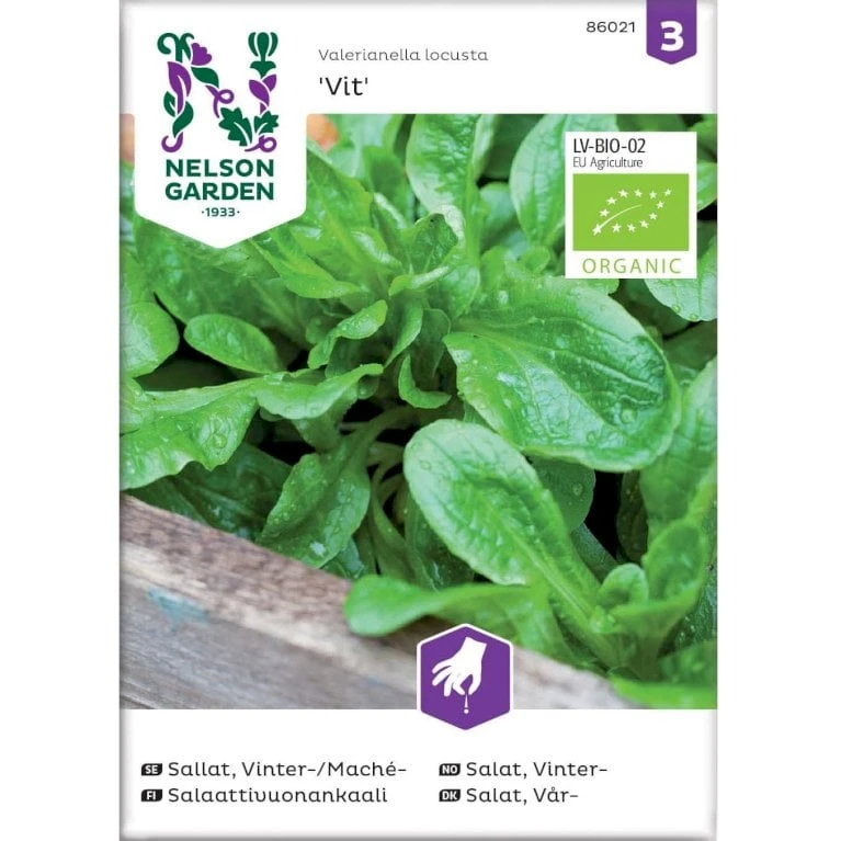 Vårsalat 'Vit' Øko Valerianella Locusta 'Vit' Frøpose, Antal Pr. Pakke, Ca. 30 Stk. 1 Vårsalat 'Vit' Øko Valerianella Locusta 'Vit' Frøpose, Antal Pr. Pakke, Ca. 30 Stk.