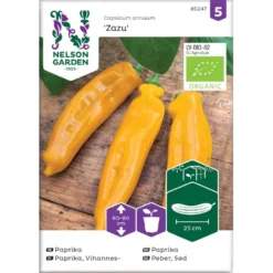 Sød Peber 'Zazu' Øko Capsicum Annuum 'Zazu' Frøpose, Antal Pr. Pakke, Ca. 3 Stk.