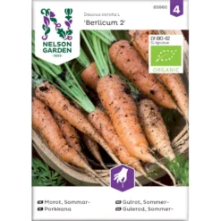 Sommergulerod 'Berlicum 2' Øko Daucus Carota L 'Berlicum 2' Frøpose, Antal Pr. Pakke, Ca. 250 Stk.