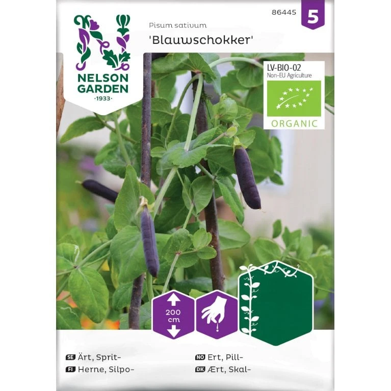 Skalært 'Blauwschokker' Øko Pisum Sativum 'Blauwschokker' Frøpose, Antal Pr. Pakke, Ca. 50 Stk. 1 Skalært 'Blauwschokker' Øko Pisum Sativum 'Blauwschokker' Frøpose, Antal Pr. Pakke, Ca. 50 Stk.